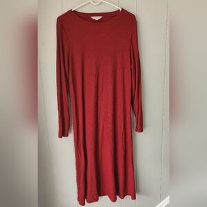 Time and Tru Vibrant Red Long Sleeve Dress
